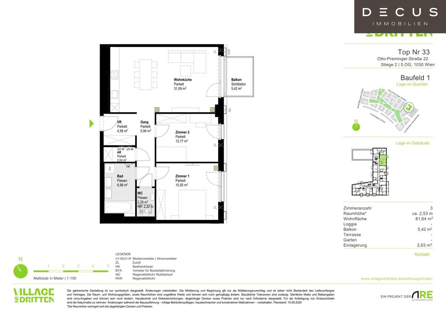 Palais Rose | 3-Room Rental Apartment | 81.64 m²