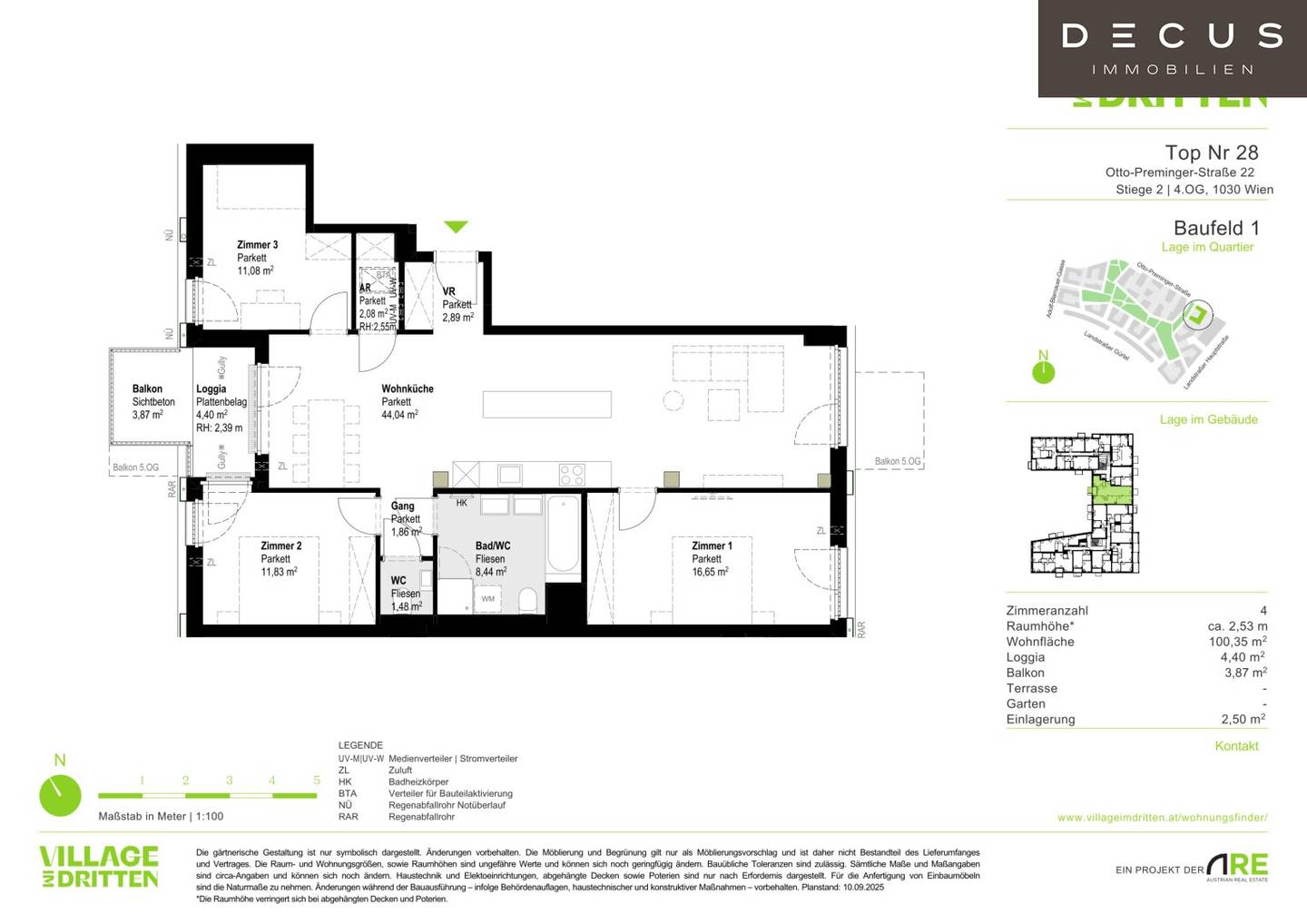Neubauwohnung mit Nordwestloggia