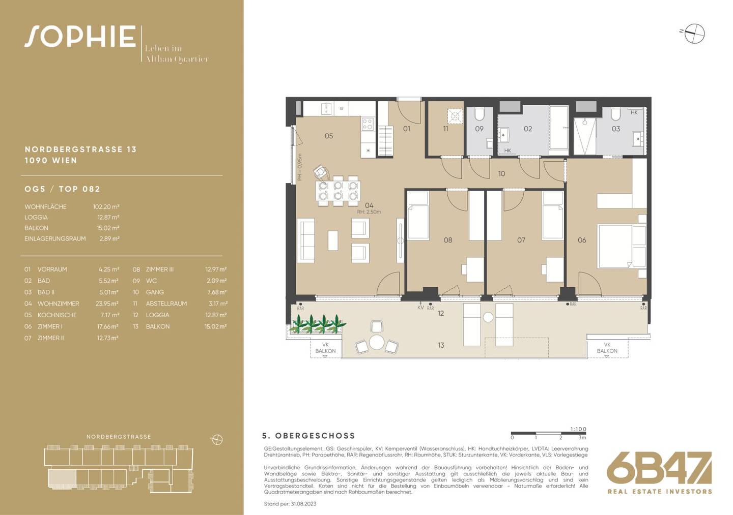 Vorsorgewohnung im Neubau Projekt SOPHIE mit Balkon Loggia und Fußbodenheizung