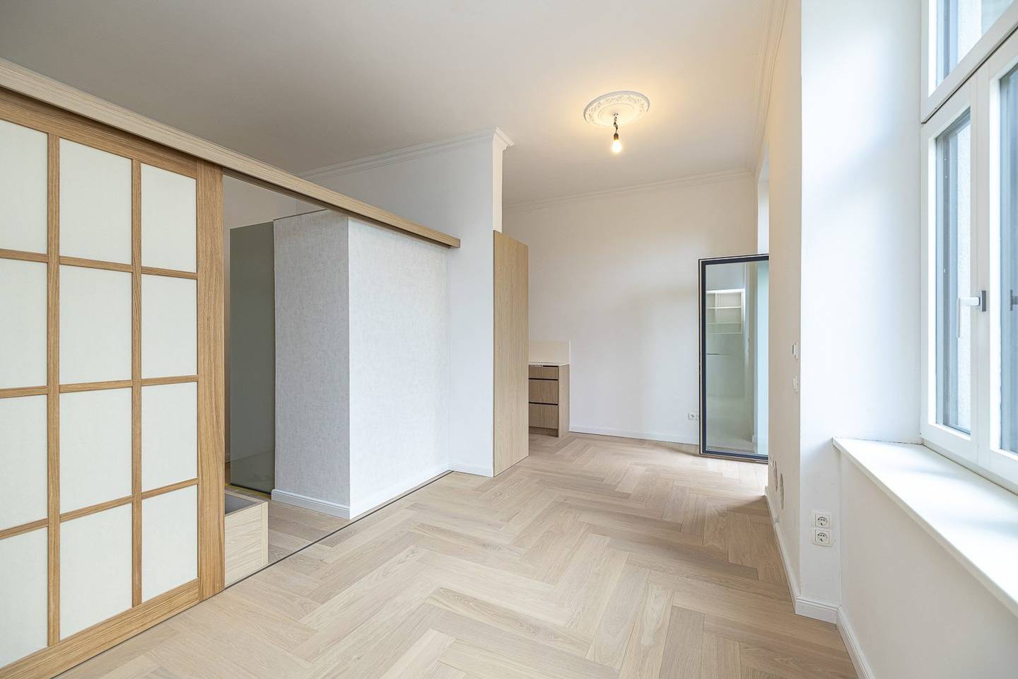 Wohnung im Japandi Stil mit Westbalkon