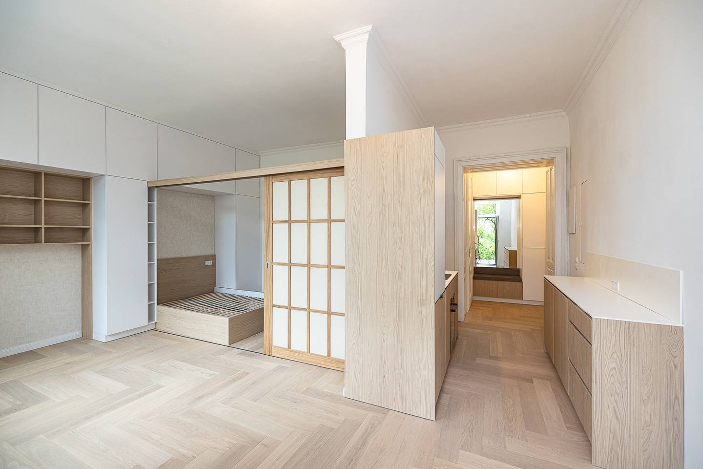 Wohnung im Japandi Stil mit Westbalkon