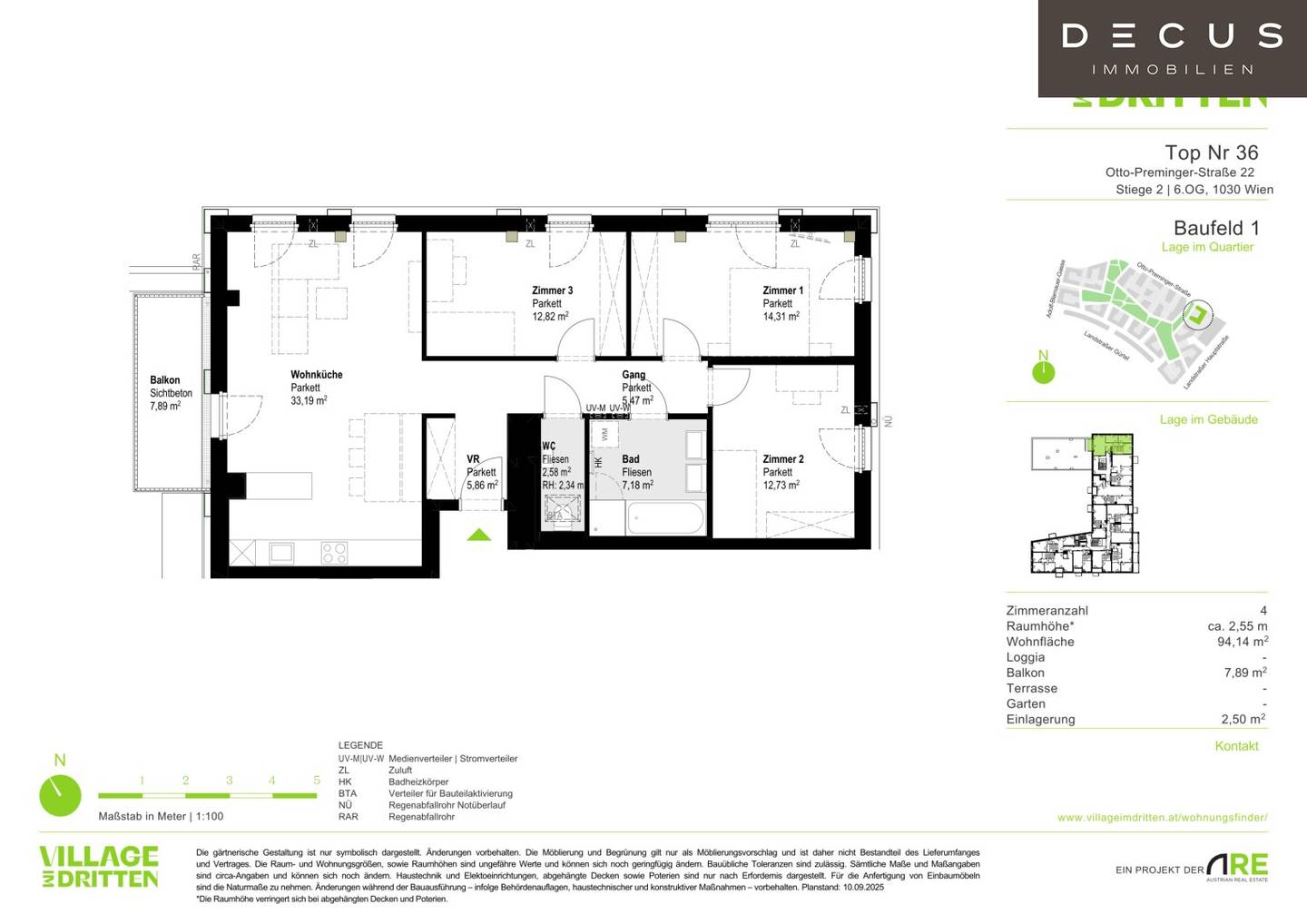 Apartment new build first occupancy balcony Village im Dritten