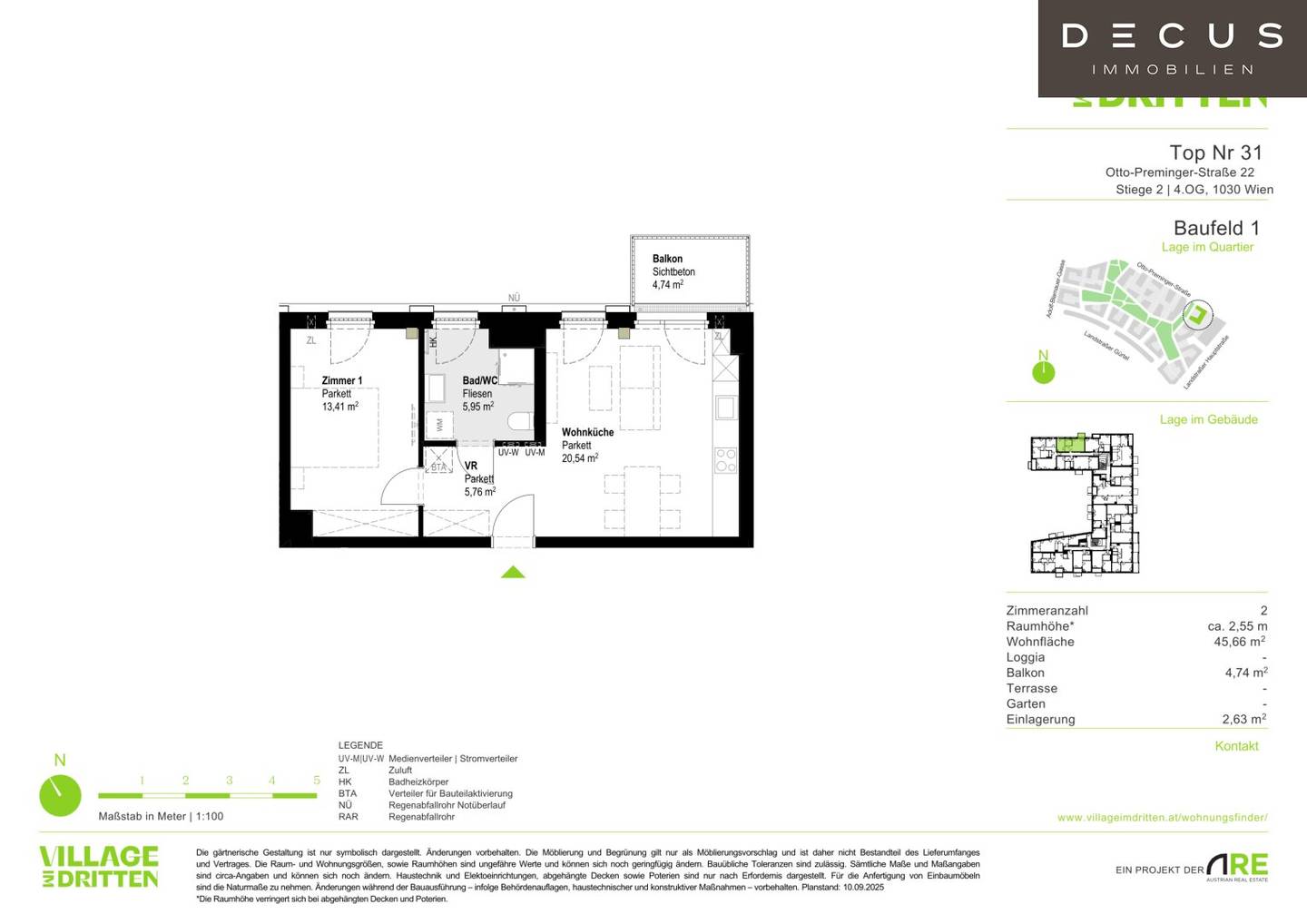 Wohnung 4. OG | Palais Rose | Village im Dritten