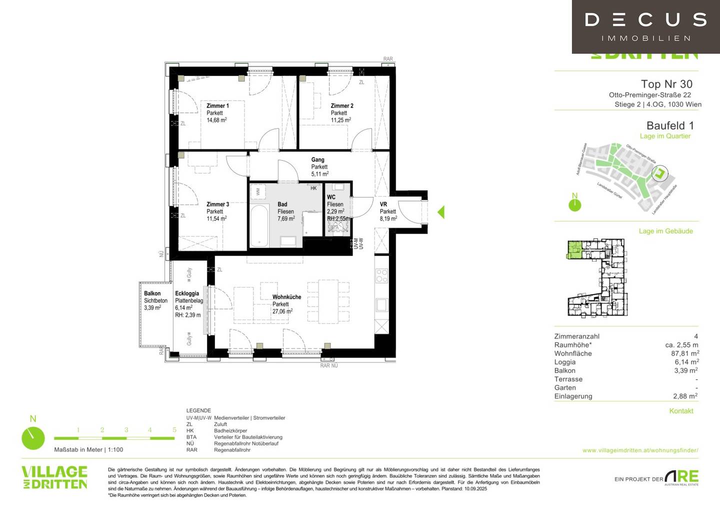 Apartment energy efficient new build with balcony