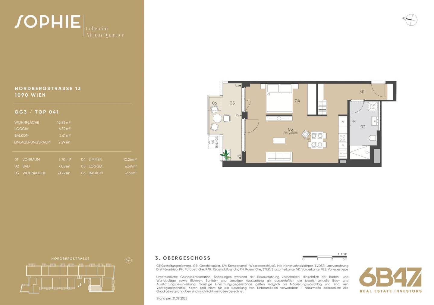 Moderne Neubauwohnung mit Balkon und Loggia im Alsergrund