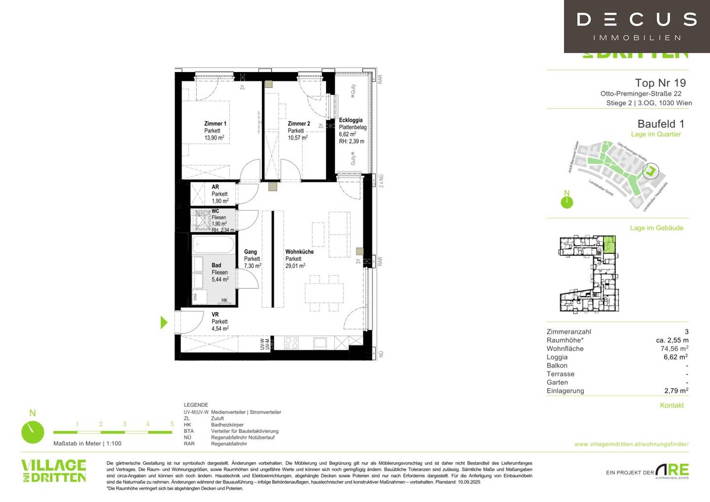 Wohnung Neubau Erstbezug mit privater Loggia Village im Dritten
