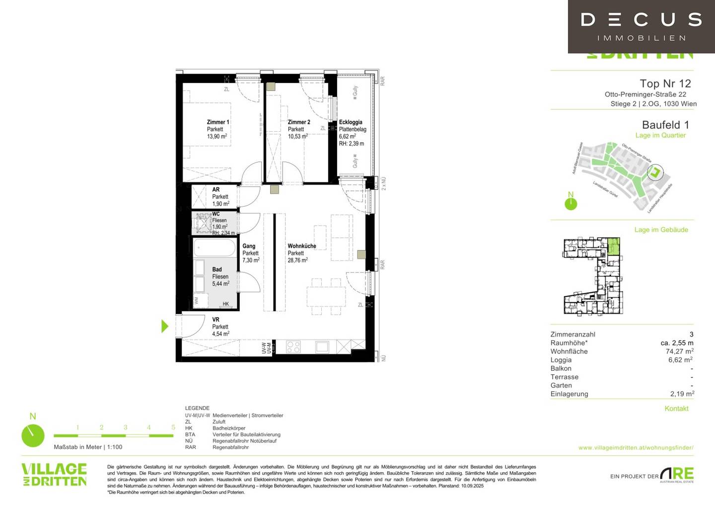 Neubauwohnung mit privater Loggia im Village im Dritten