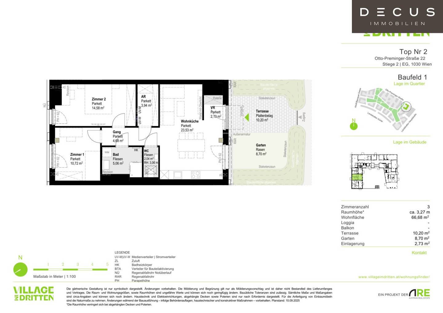 Wohnung Neubau Village im Dritten mit Terrasse und Garten