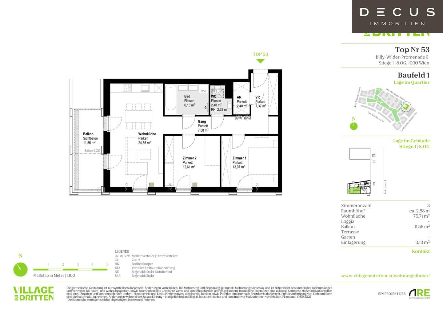 Apartment Erstbezug Neubau Village im Dritten Balcony