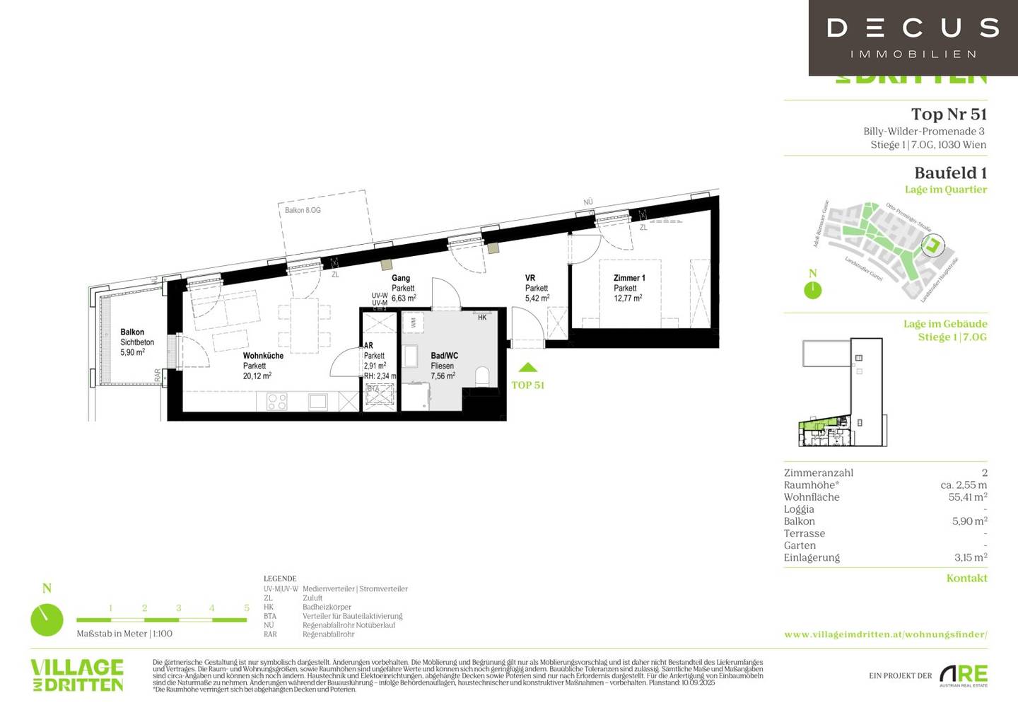 Neubau Erstbezug Wohnung Village im Dritten