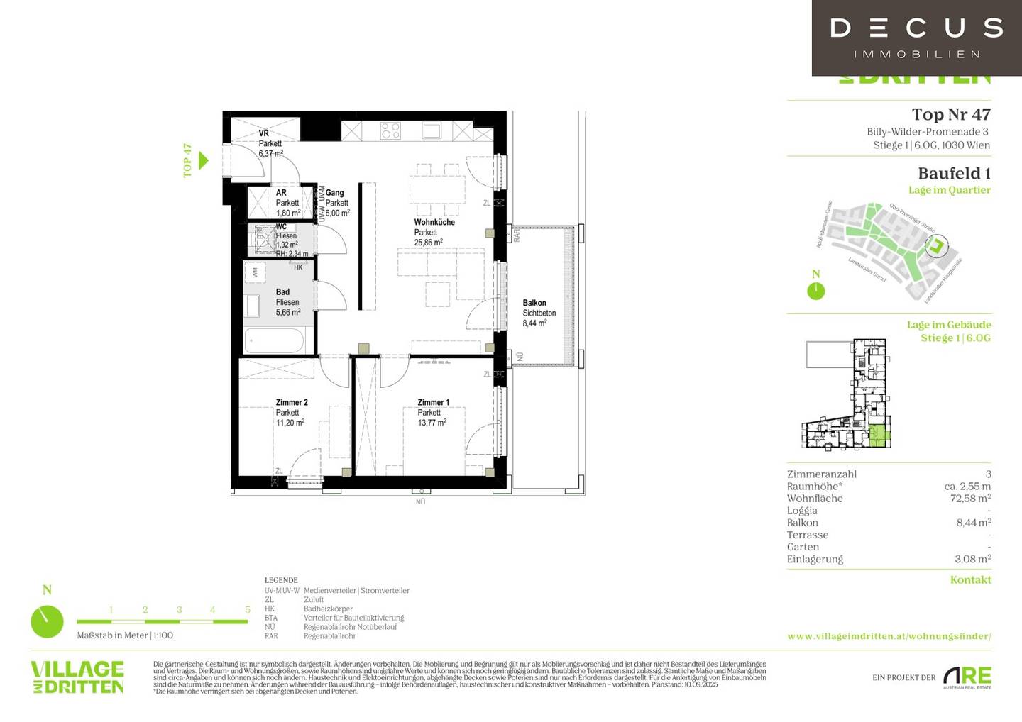 Wohnung Neubau Balkon Südausrichtung