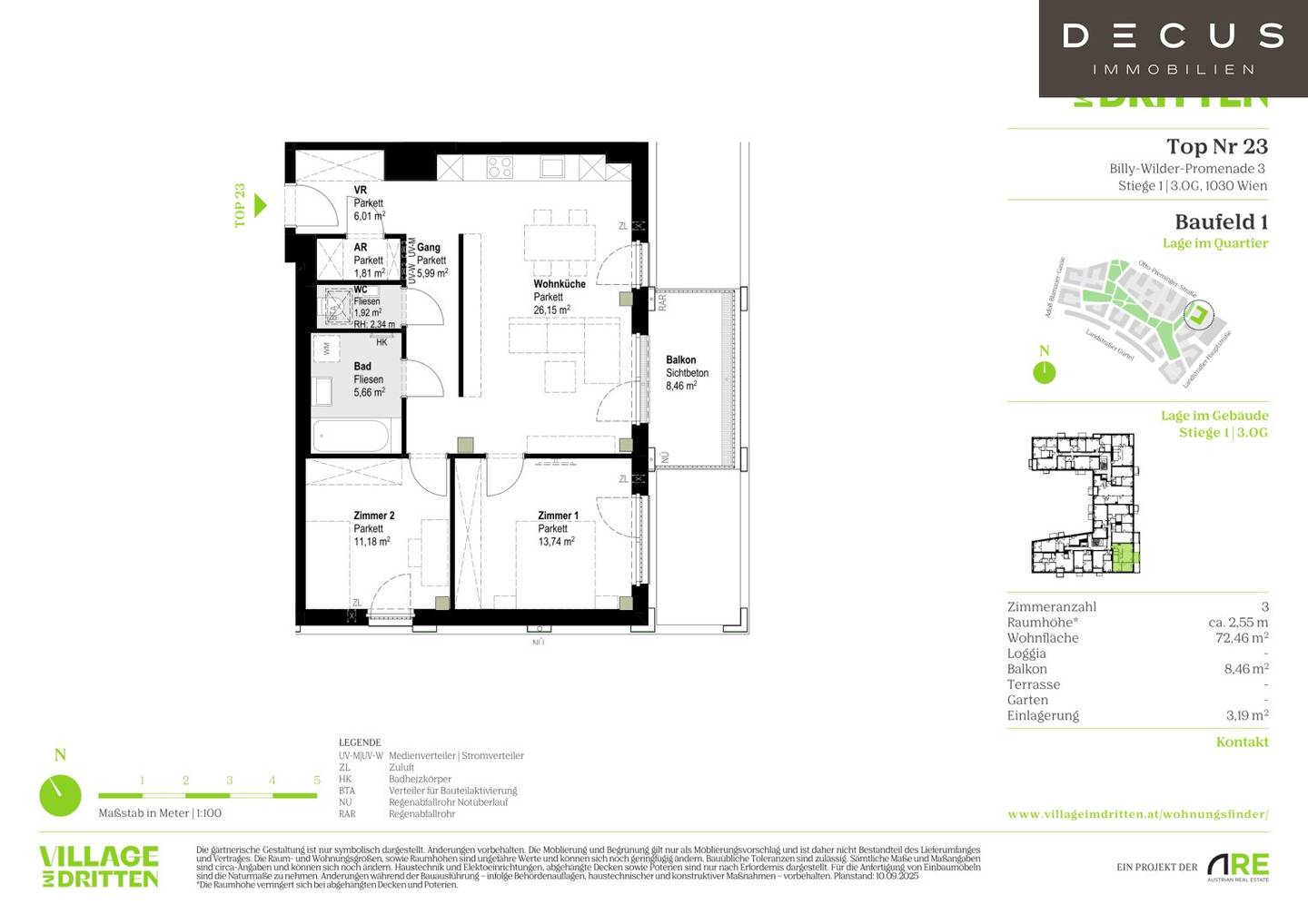 Wohnung Neubau Village im Dritten mit Freifläche