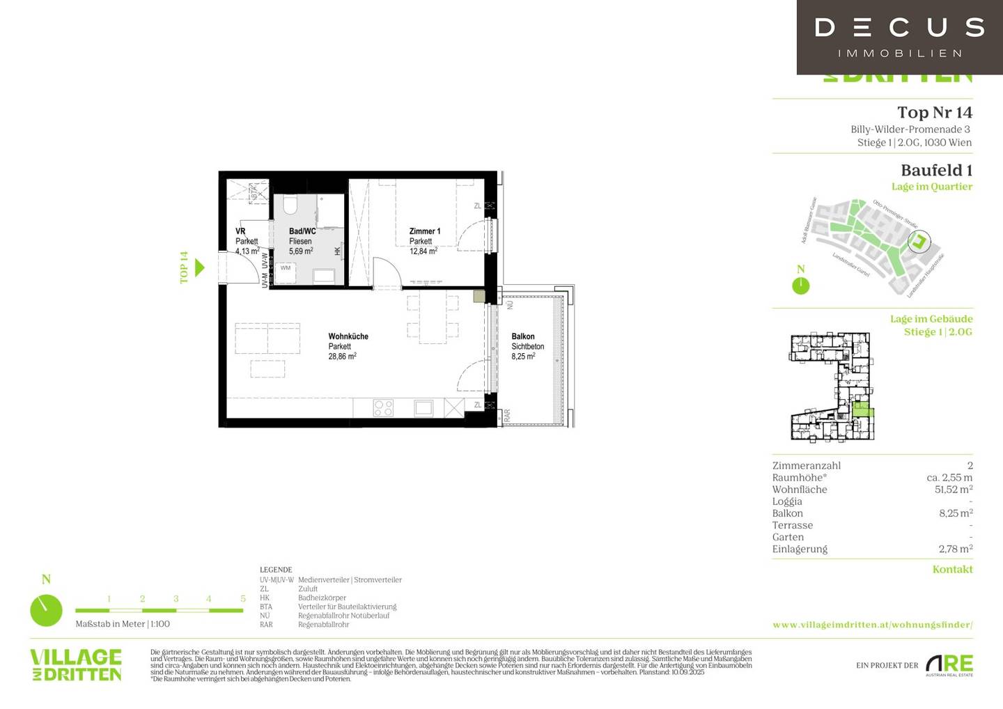 Wohnung Neubau Erstbezug Balkon Village im Dritten