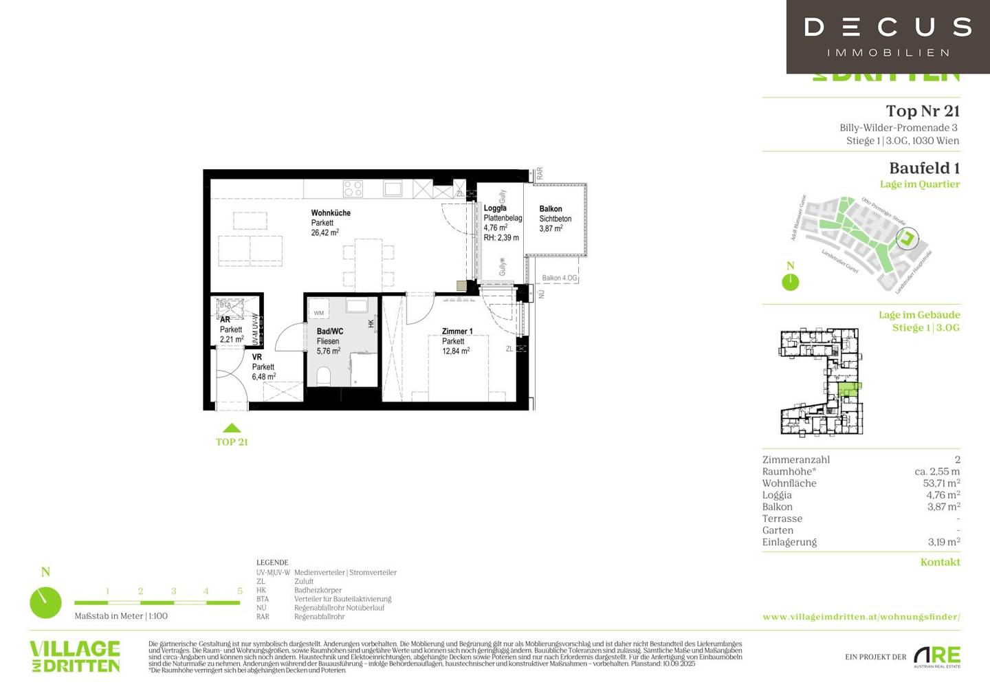 Erstbezug Wohnung im Neubau mit privater Freifläche