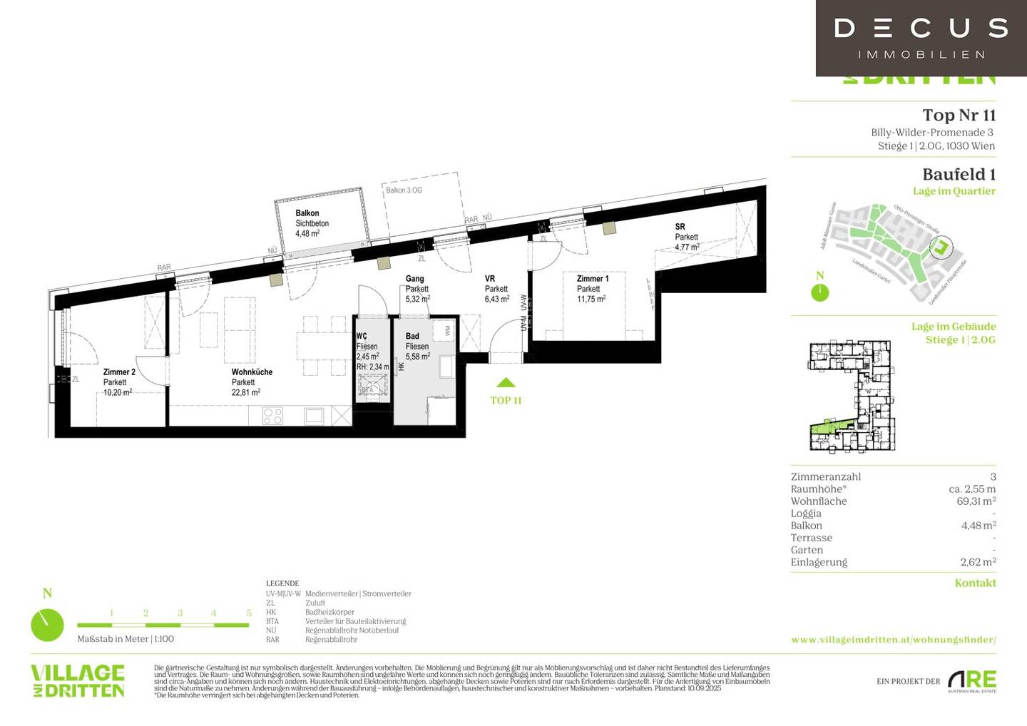 Wohnung im Village im Dritten Neubau mit Balkon