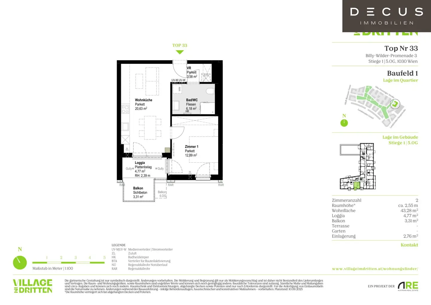 New build apartment Village in the Third District with loggia
