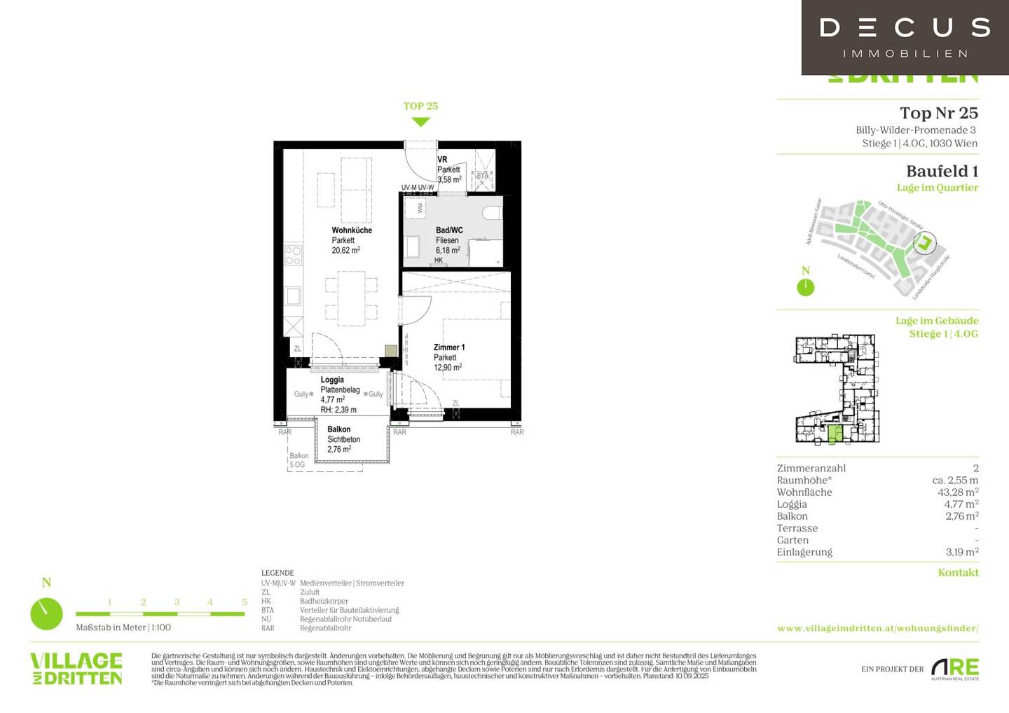 Wohnung Erstbezug Neubau mit Südwestloggia
