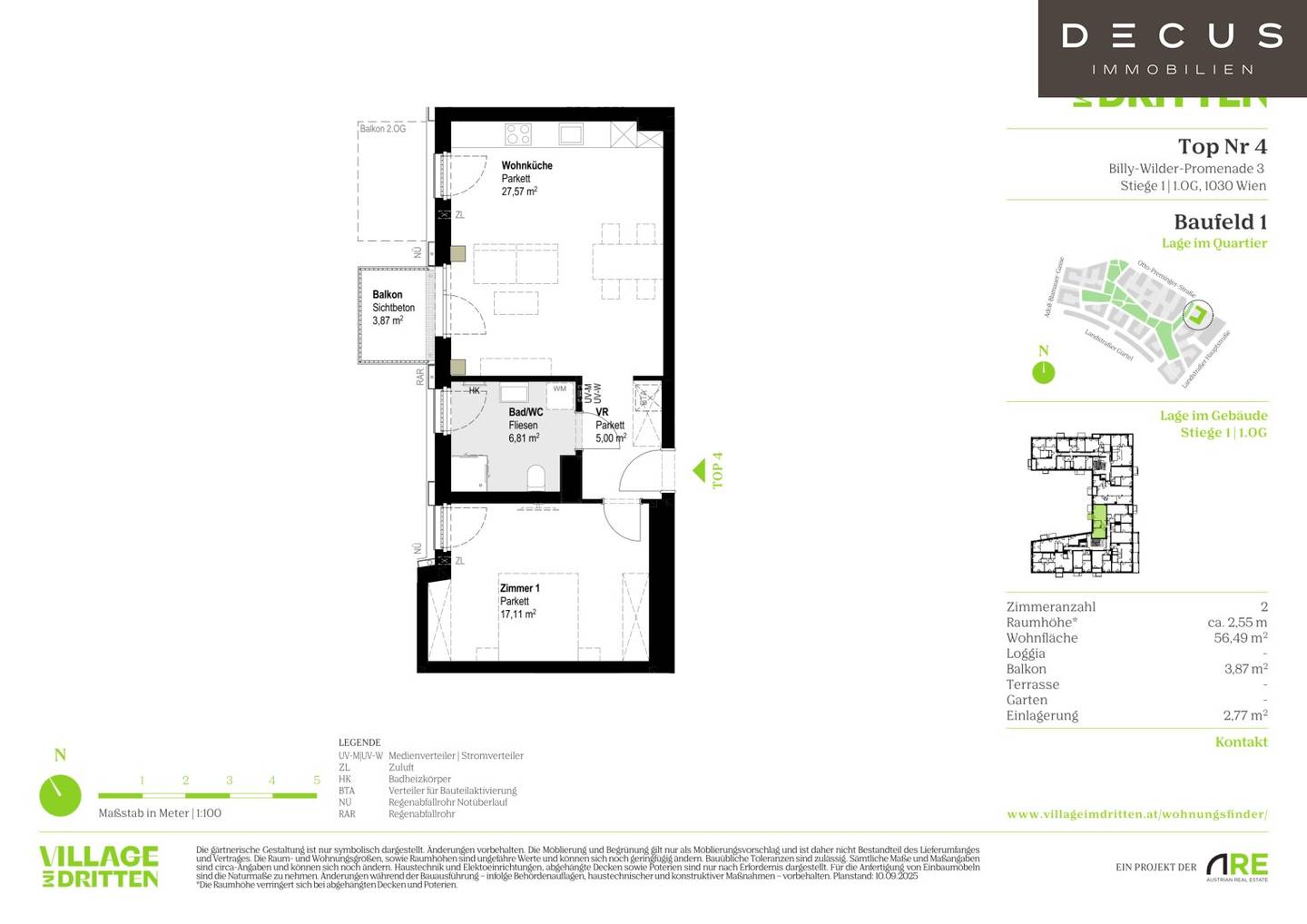 First occupancy Wohnung Village im Dritten Balkon