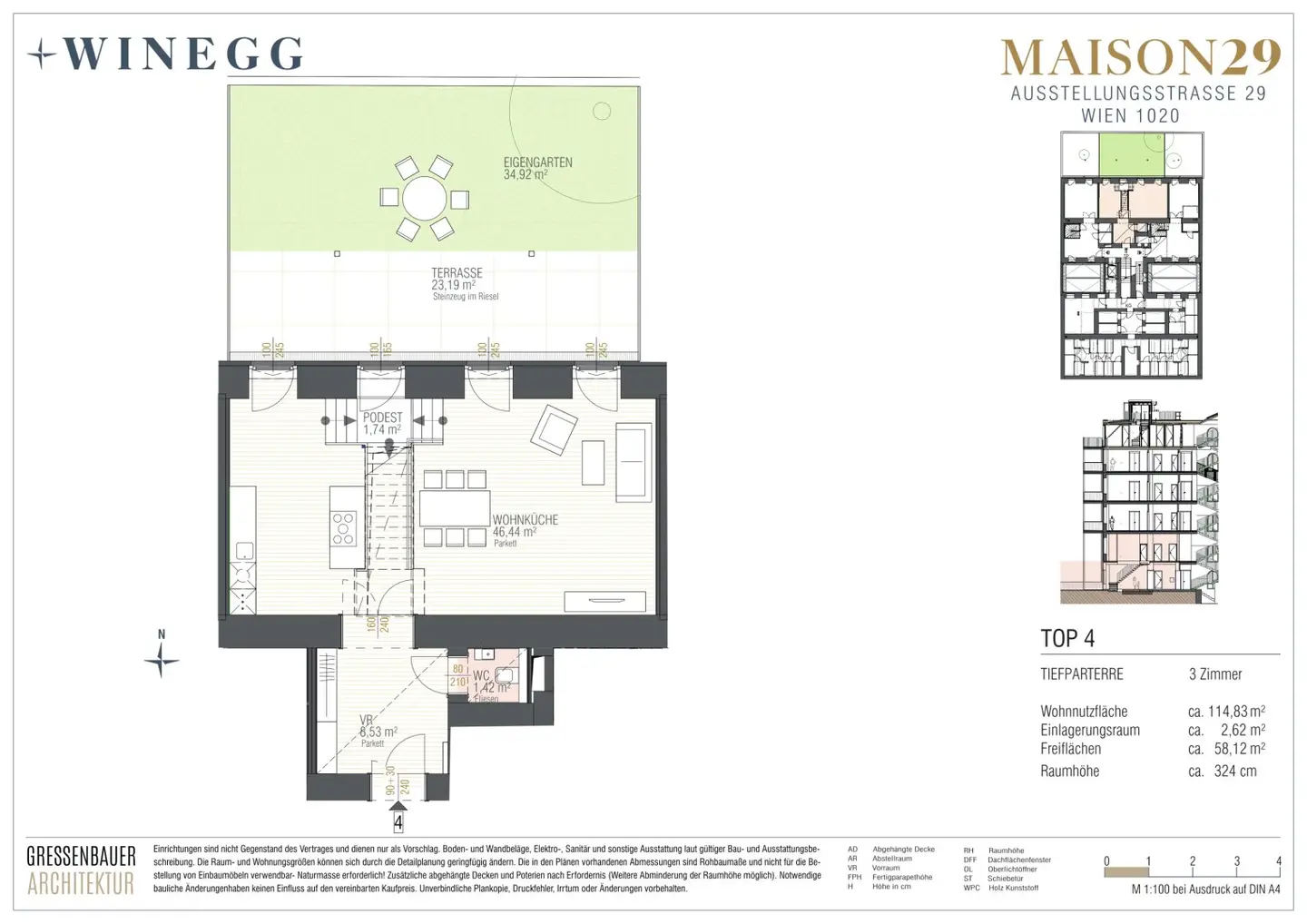 Maisonette with living kitchen and garden