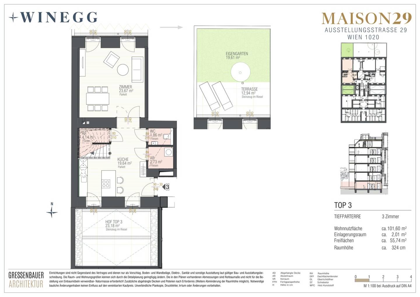 Maisonette apartment with garden and terrace