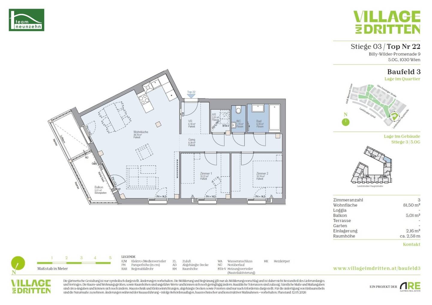 Bright apartment with balcony in new build