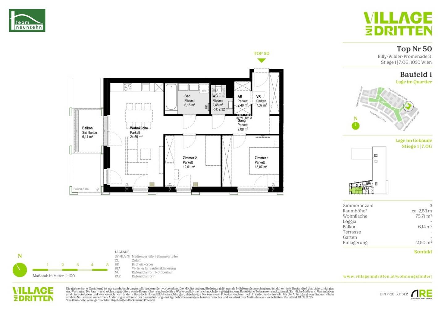 Erstbezug Wohnung Balkon Village im Dritten
