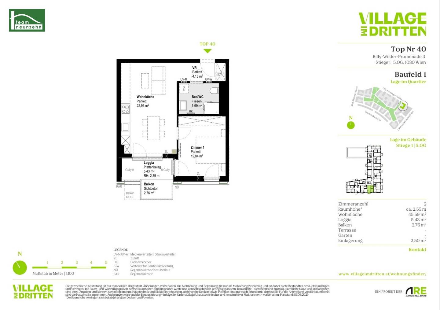 Newly built apartment with loggia and balcony