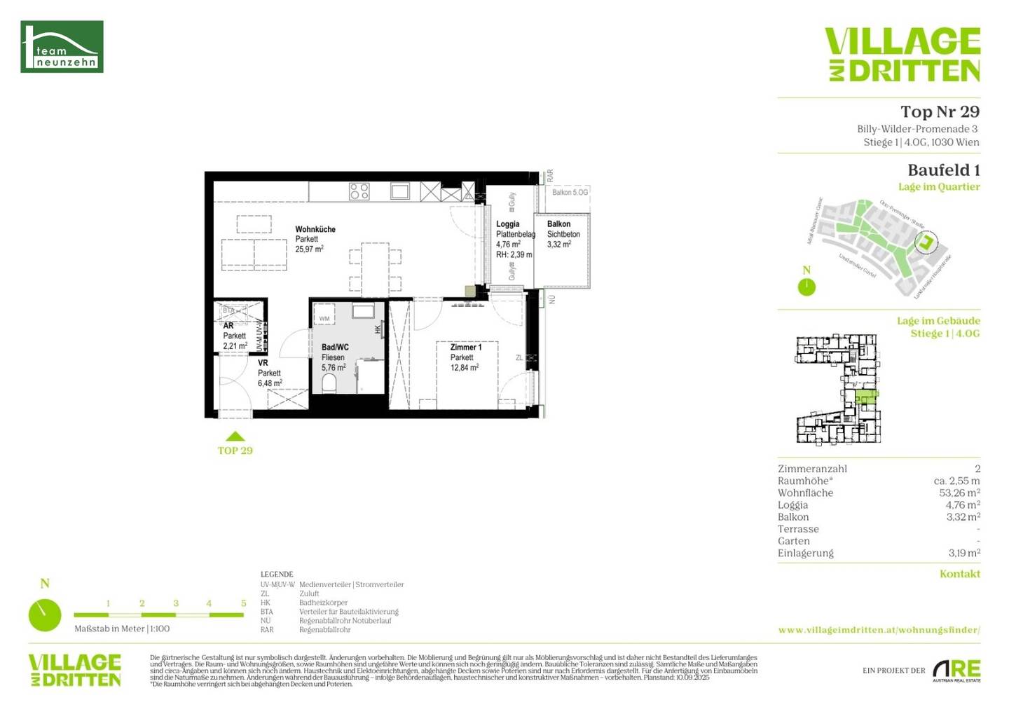 New build apartment balcony near Belvedere