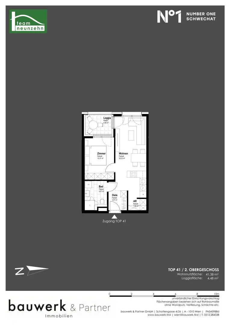 Newly built apartment at main square with loggia