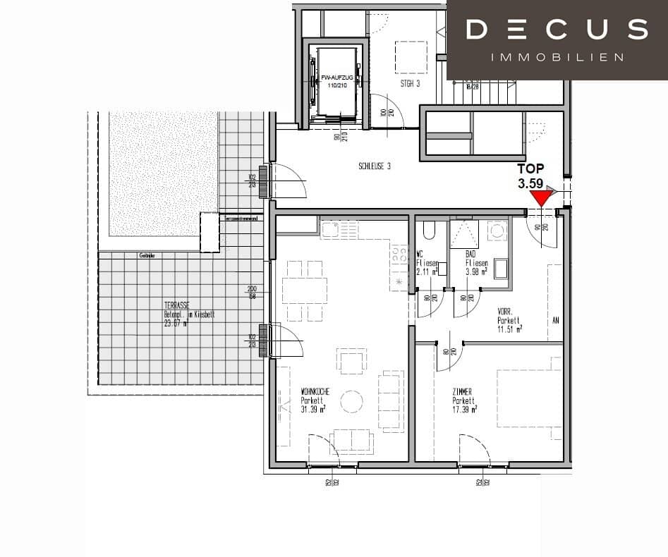 Wohnung mit großer Terrasse nahe Wienerberg