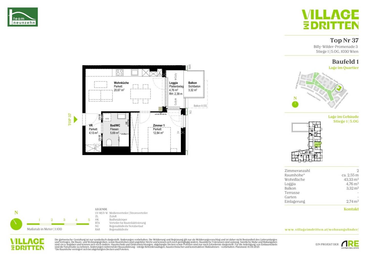 New build apartment first occupancy loggia Belvedere