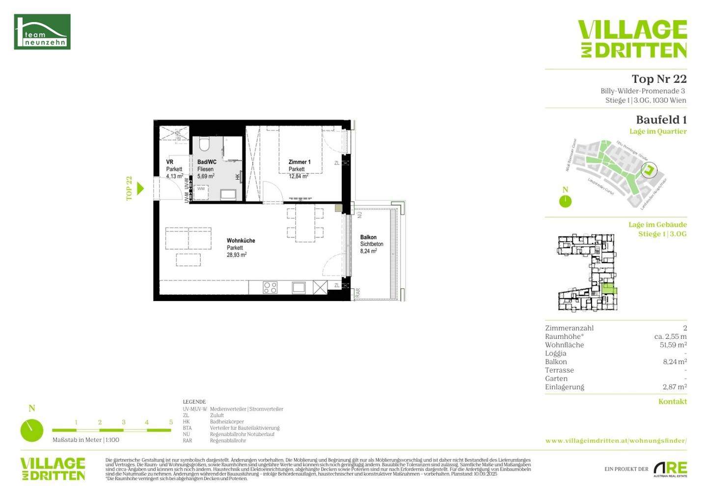 Wohnung Palais Rosé Erstbezug Neubau Balkon