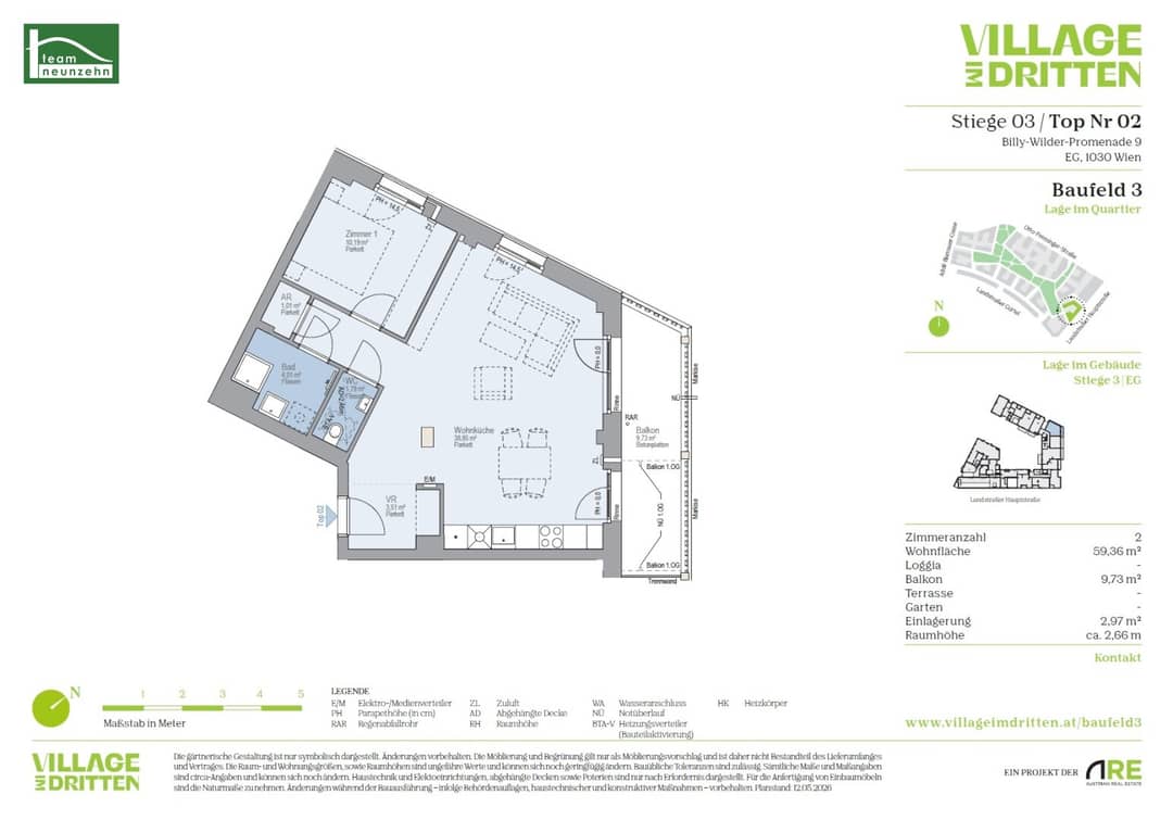 Neubau Erstbezug Wohnung mit Balkon