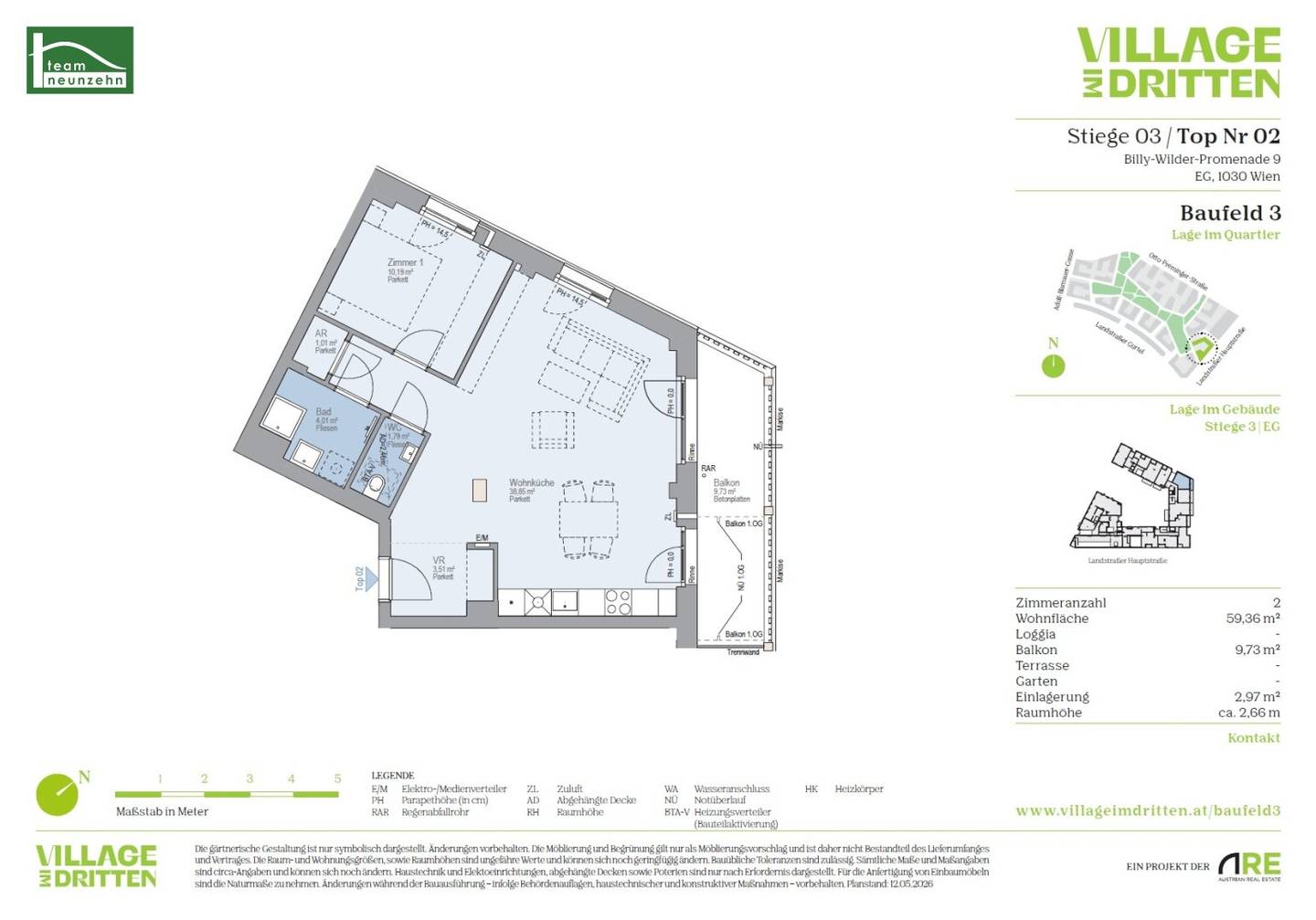 New build first occupancy apartment with balcony