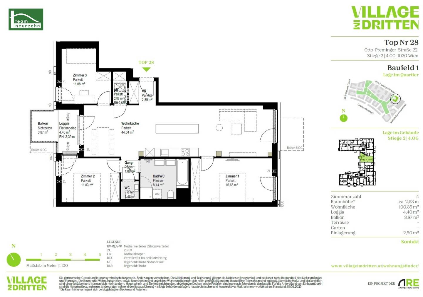 Wohnung Erstbezug Loggia Balkon Zentrale Lage