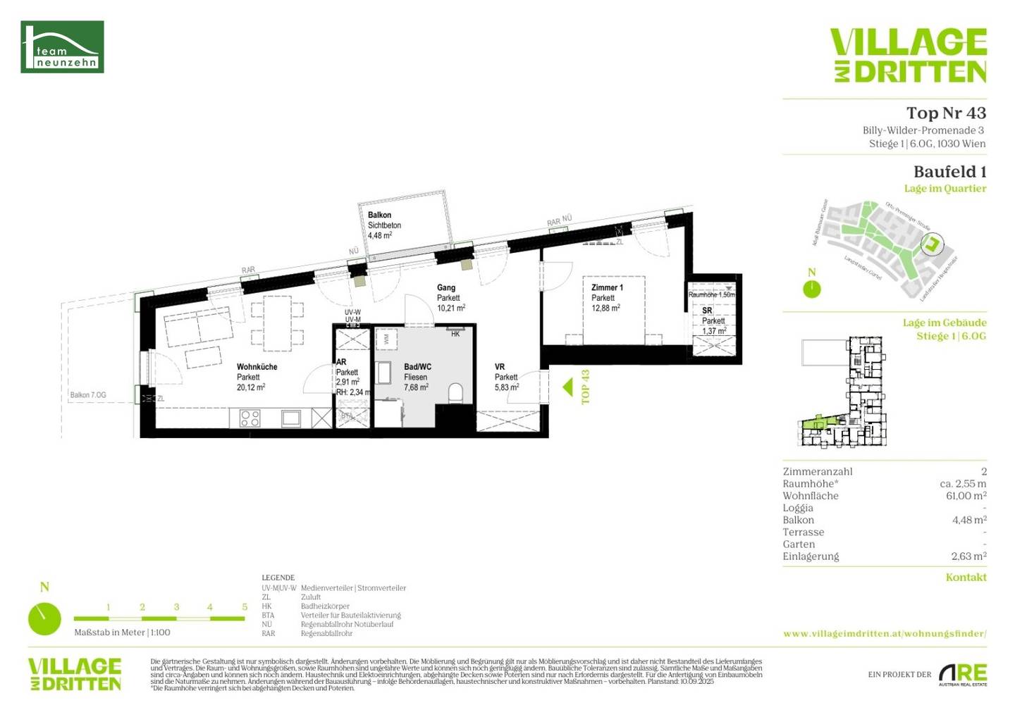 First occupancy apartment balcony Landstrasser Belt