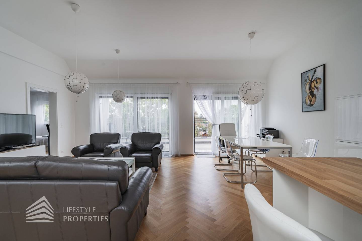 Attic apartment with terrace and living area