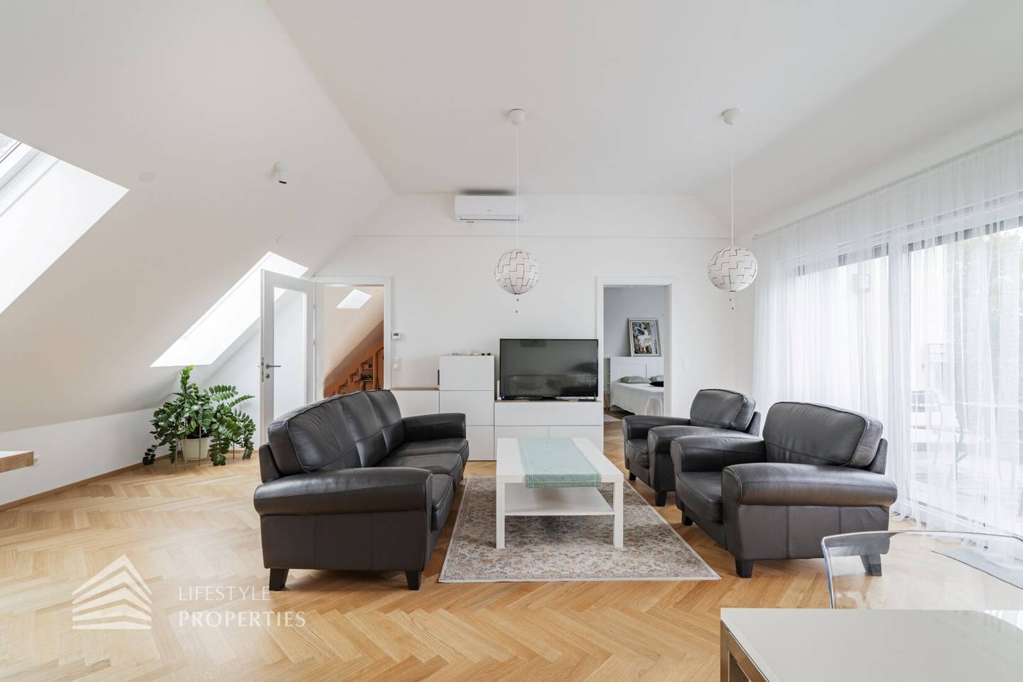 Attic apartment with terrace and living area