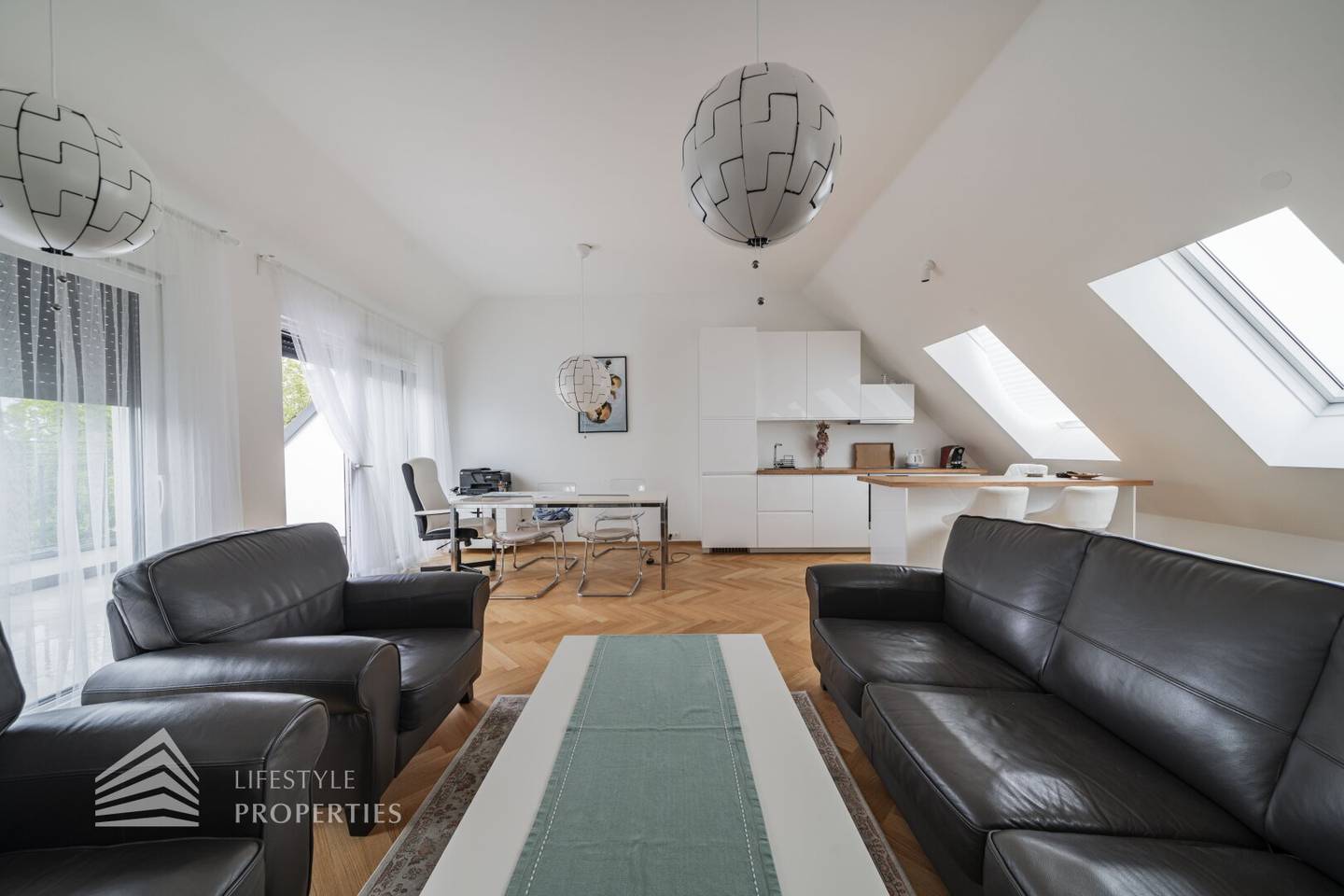 Attic apartment with terrace and living area