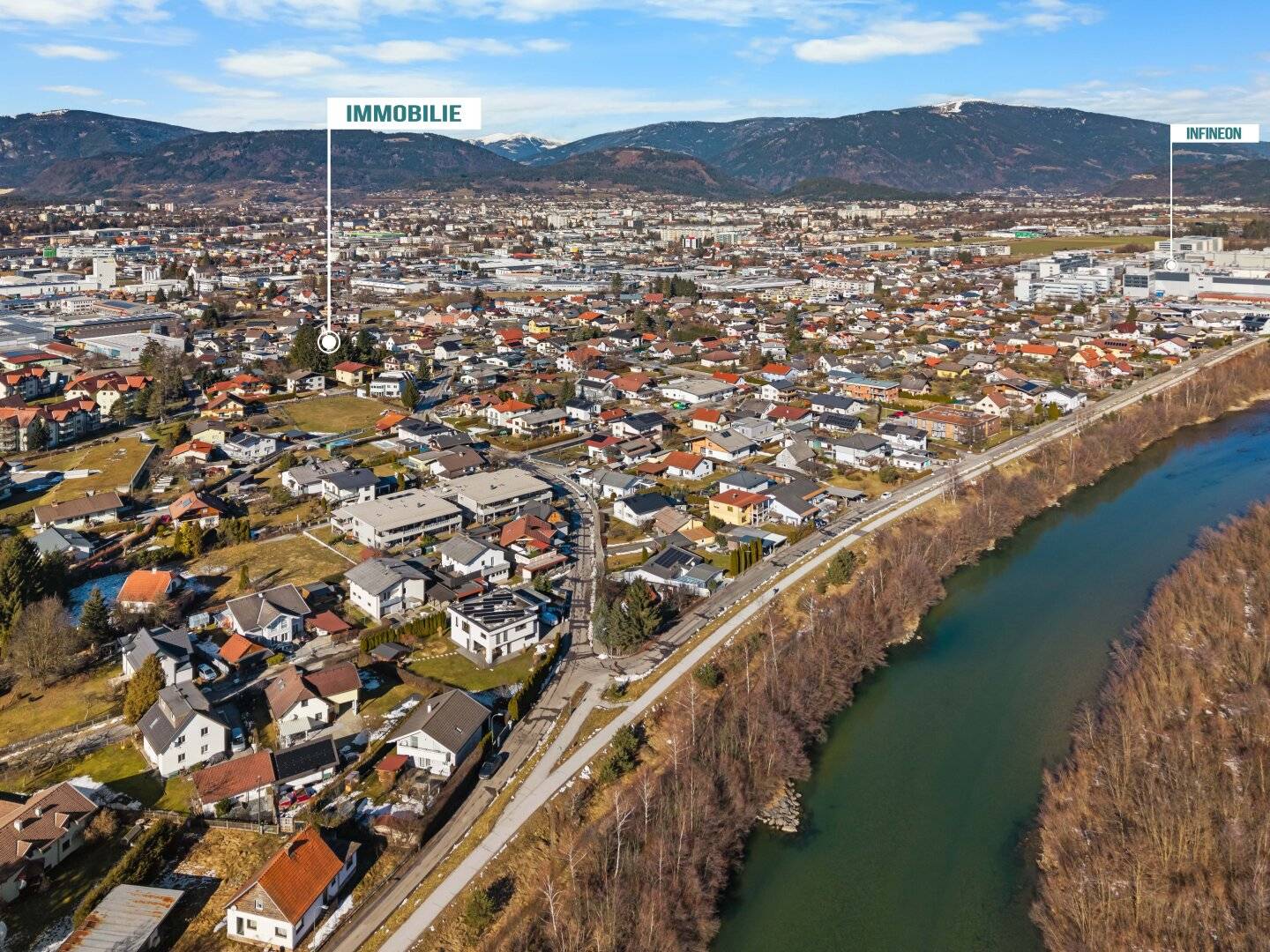 Penthouse with balcony and carport in Villach