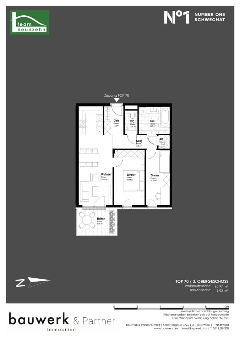 Apartment new build central location balcony