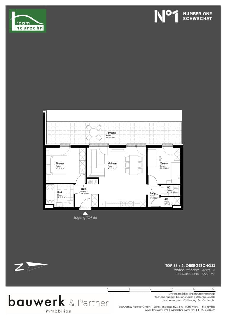 New build apartment with terrace in prime location
