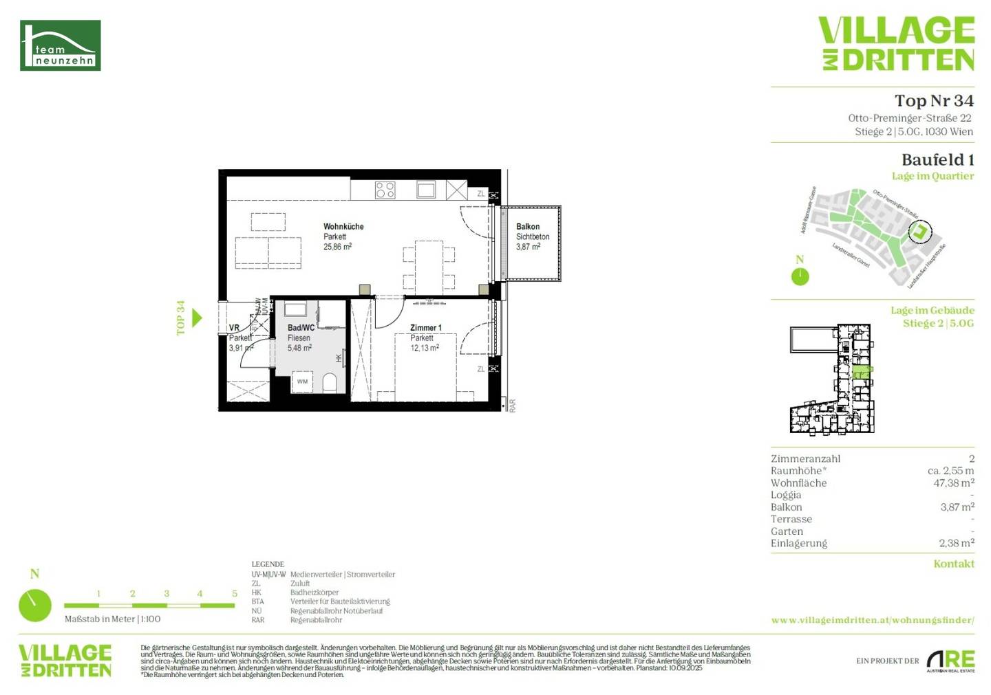 Wohnung Erstbezug Neubau mit Einbauküche und Balkon