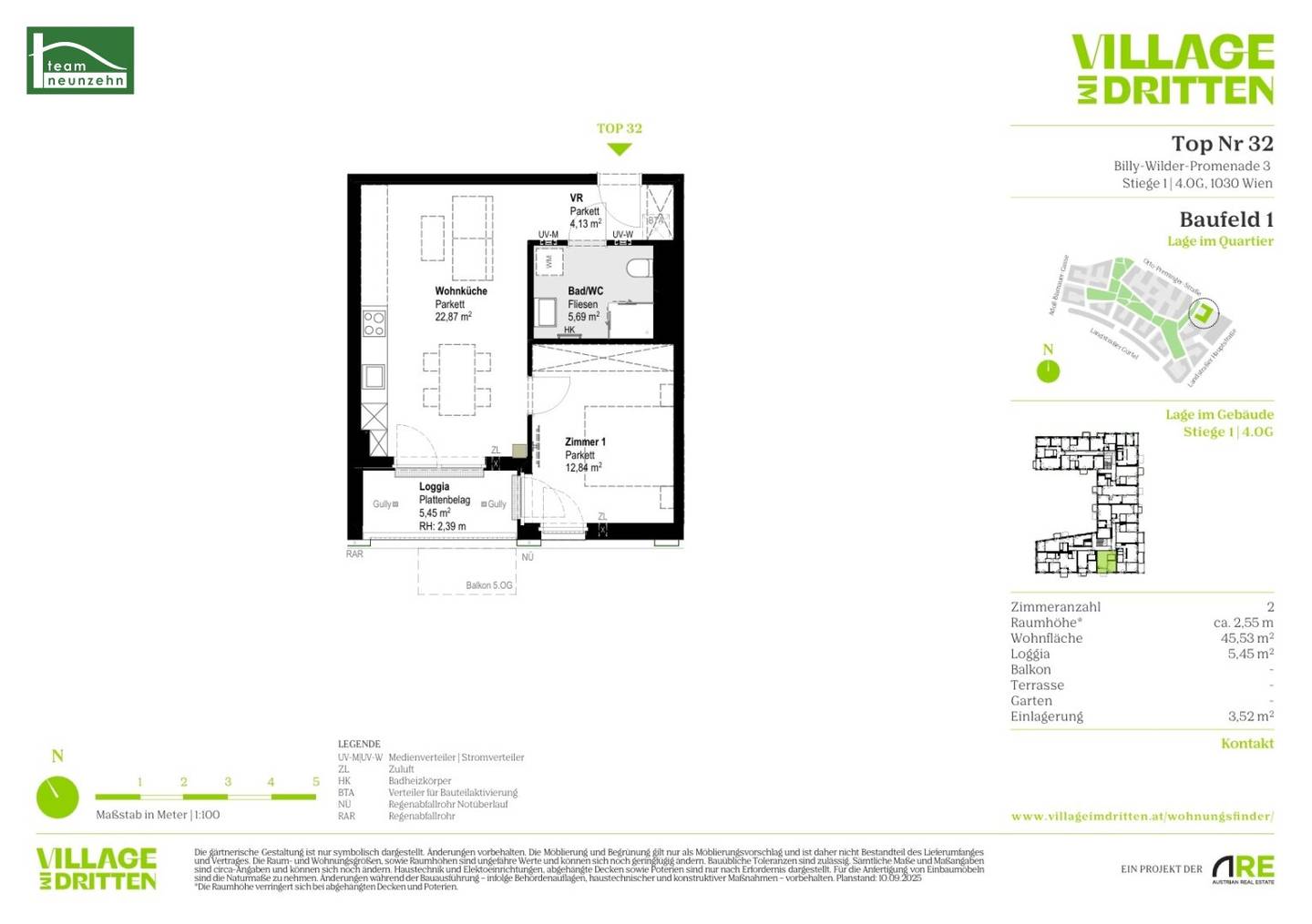New build apartment with balcony and built in kitchen