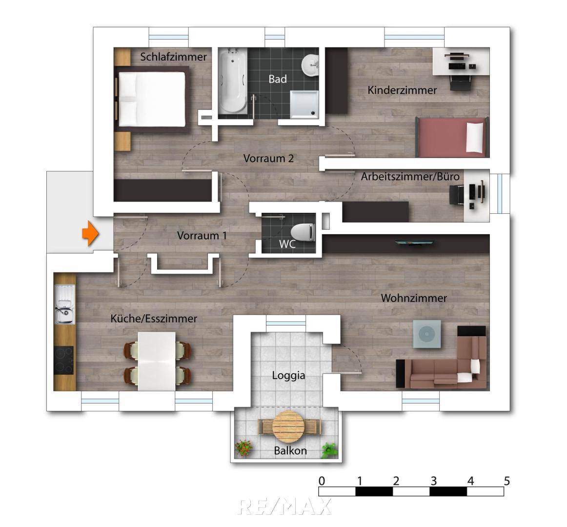 Wohnung mit Loggia nahe Puckingersee großzügige 5 Zimmer