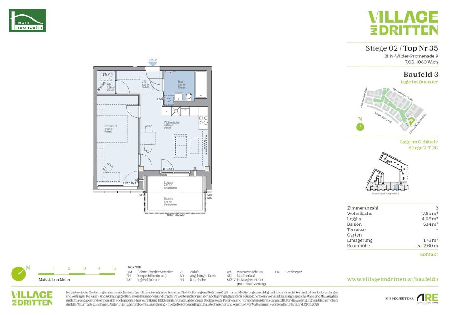 Wohnung Neubau Balkon nahe Schweizergarten