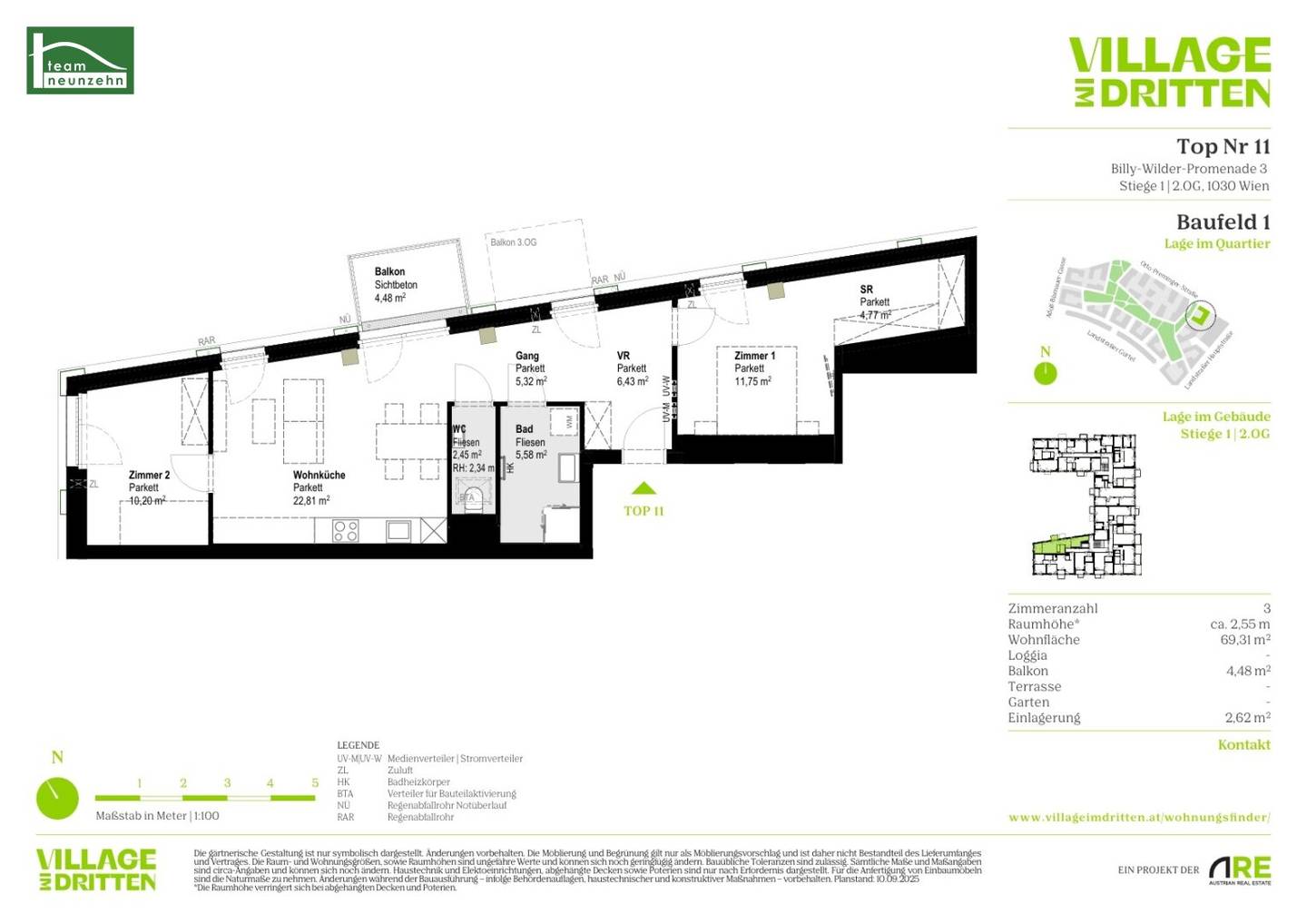 Neubau Wohnung mit Balkon Village im Dritten