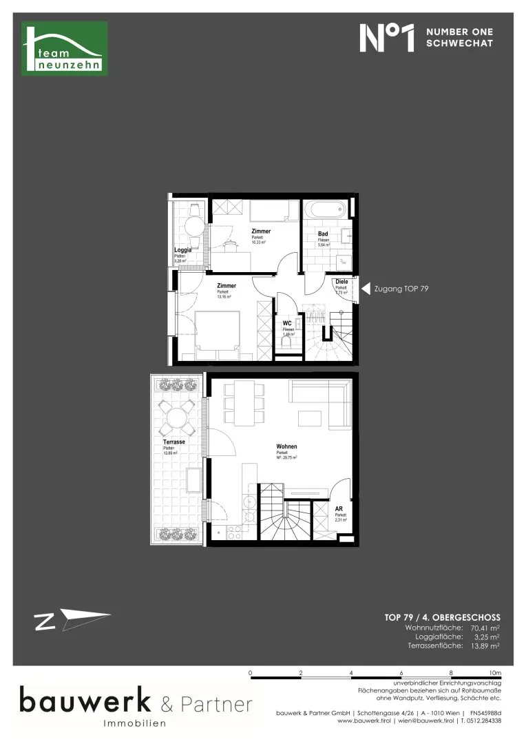 Apartment with Terrace and Loggia in New Build