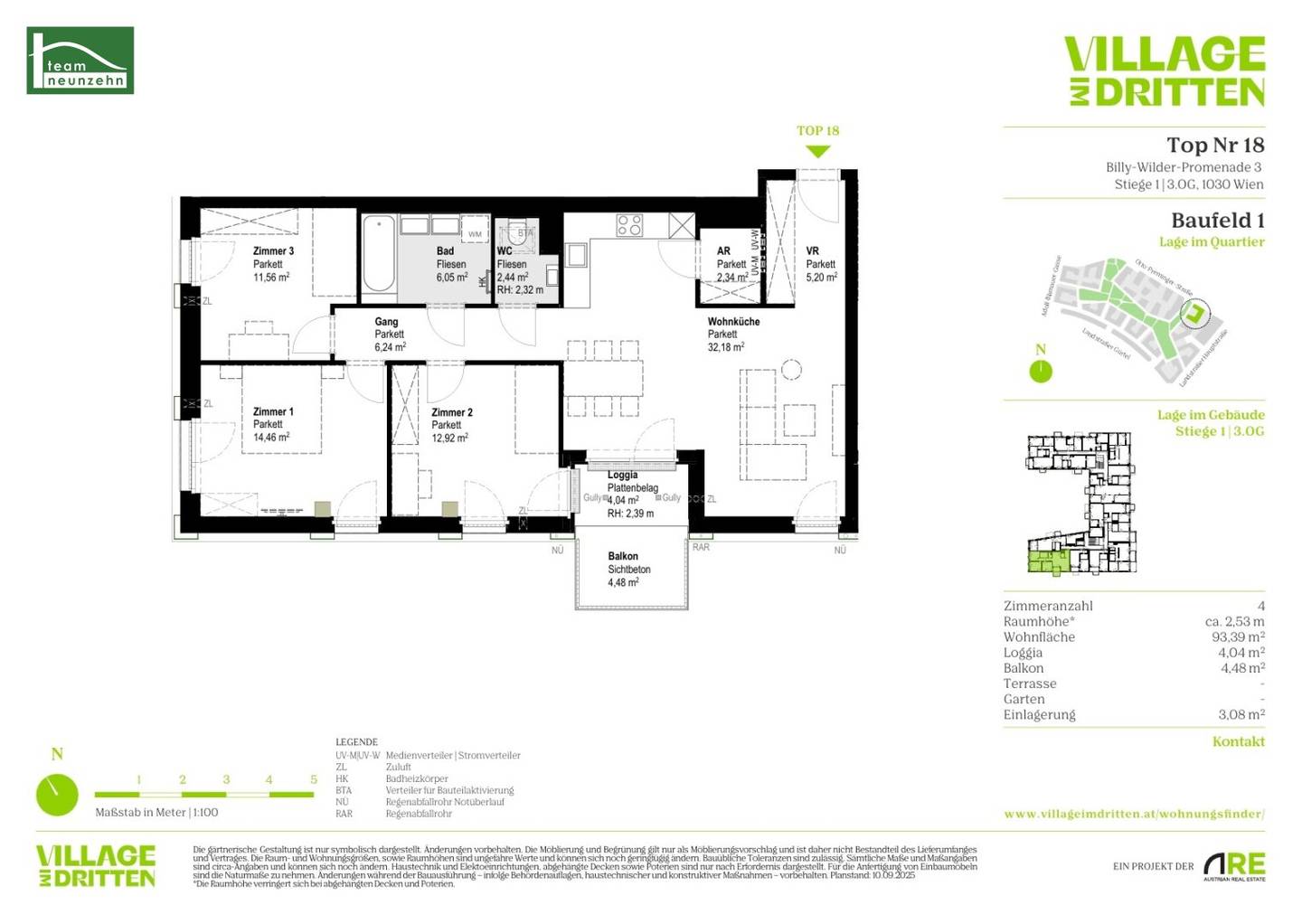 First occupancy new build apartment with balcony