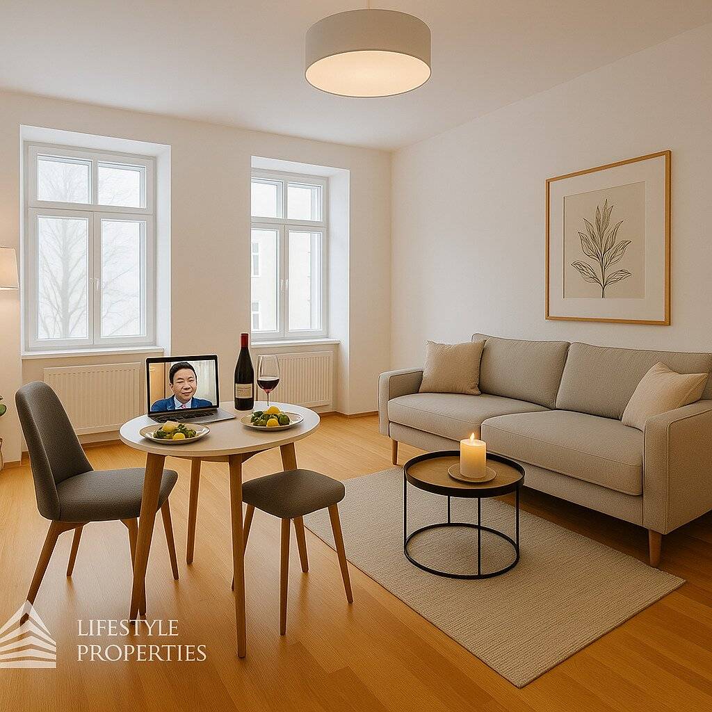 Helle Altbauwohnung mit loftartiger Wohnküche und Balkon in Wien Landstraße
